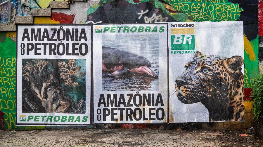 Protesto feito por movimentos sociais contra a exploração de petróleo, no prédio da Petrobras, no Rio Protesto feito por movimentos sociais contra a exploração de petróleo, no prédio da Petrobras, no Rio
