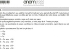 Enem 2022: Questão de matemática não tem resposta certa, dizem professores - Reprodução