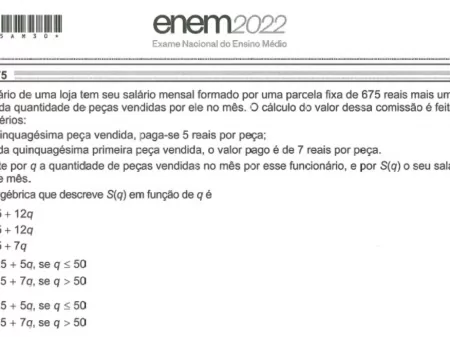 Modelo das Questões de Matemática do ENEM 