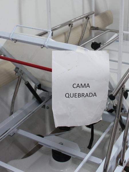 Cama quebrada no Hospital do Campo Limpo