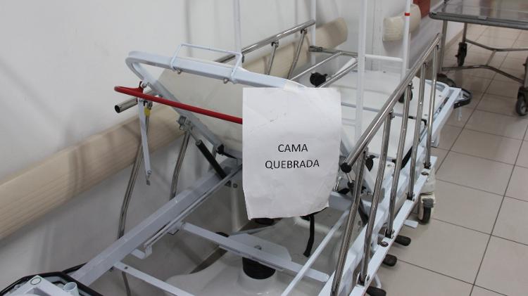 Cama quebrada no Hospital do Campo Limpo