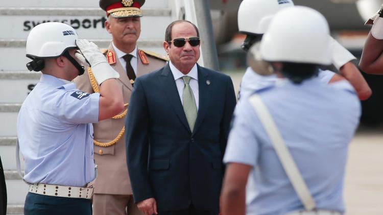 Chegada do Presidente do Egito, Abdel Fattah, ao Aeroporto do Galeão, no Rio de Janeiro