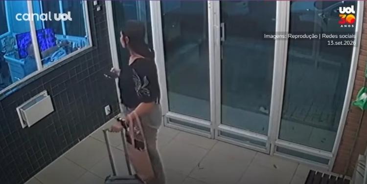 Imagem de Isabelle chegando ao prédio no dia em que morreu Imagem de Isabelle chegando ao prédio no dia em que morreu