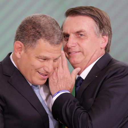 1.jan.2019 - O presidente da República, Jair Bolsonaro e Gustavo Bebianno - Fátima Meira/Futura Press/Folhapress