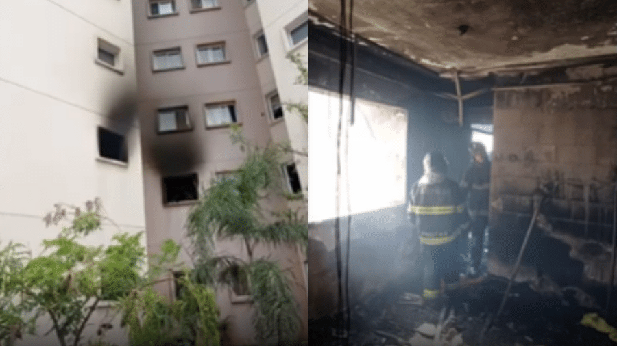 Explosão destruiu interior de apartamento em edifício de Jundiaí (SP) - Reprodução