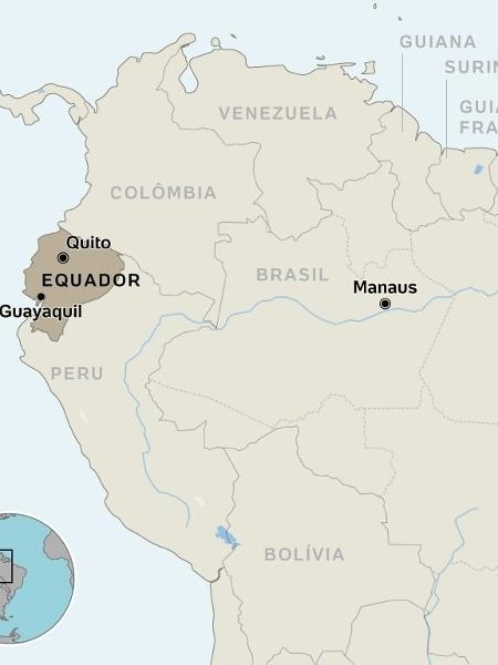 Mapa da crise no Equador