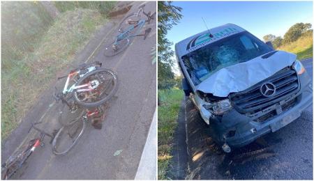 Van atropela ciclistas em rodovia de Minas Gerais