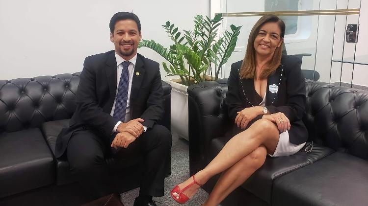 O senador Rodrigo Cunha e a sua suplente Eudócia Caldas