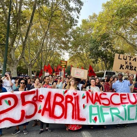 21.agosto.2024 - Marcha realizada em Lisboa (Portugal) nas comemorações do centenário de nascimento de Amílcar Cabral. 