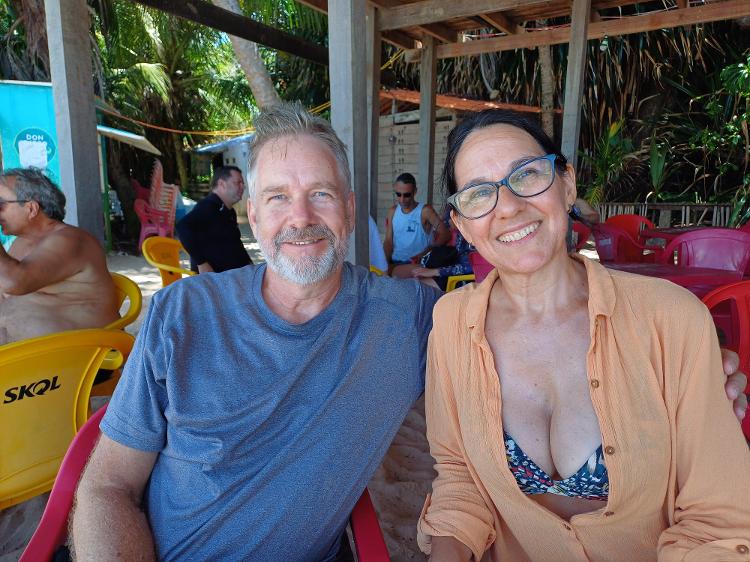 João e Monique curtiam fim da viagem em Tambaba João e Monique curtiam fim da viagem em Tambaba