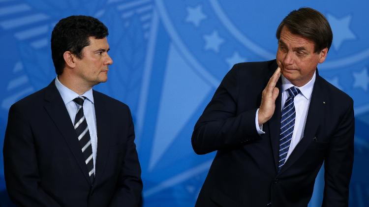 Moro e Bolsonaro defendem a flexibilização do excludente de ilicitude - Pedro Ladeira/Folhapress