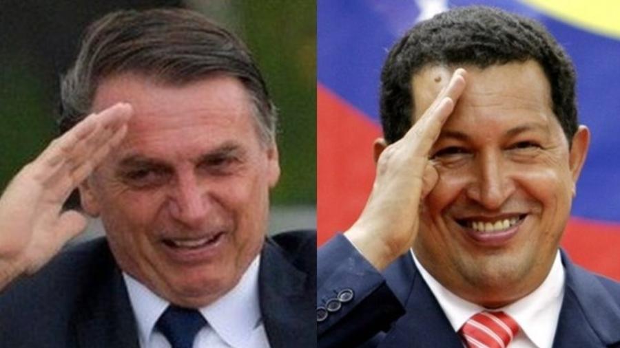 Tanto Bolsonaro quanto Chávez fizeram carreira militar e tiveram problemas disciplinares que os levaram a deixar as Forças Armadas - BBC