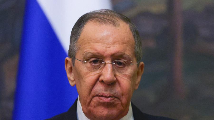 17.mar.2022 -  O ministro russo das Relações Exteriores, Serguei Lavrov - Evgenia Novozhenina/Pool/AFP