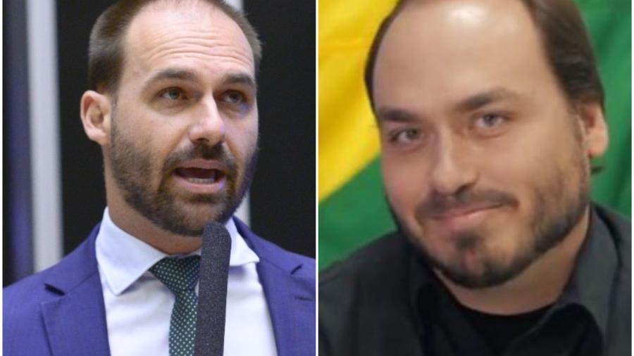 Eduardo e Carlos Bolsonaro terão de indenizar o ex-deputado Jean Wyllys - Divulgação/Câmara dos Deputados e Reprodução/Instagram