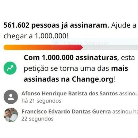 Petição online ajuda a pressionar, mas nem sempre funciona - Reprodução