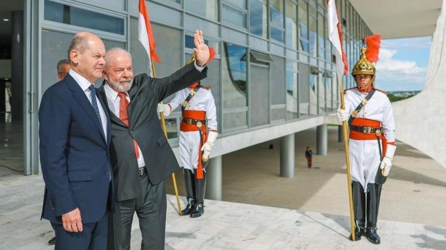 30.jan.2023 - Lula recebeu o chanceler alemão, Olaf Scholz, no Palácio do Planalto - Ricardo Stuckert