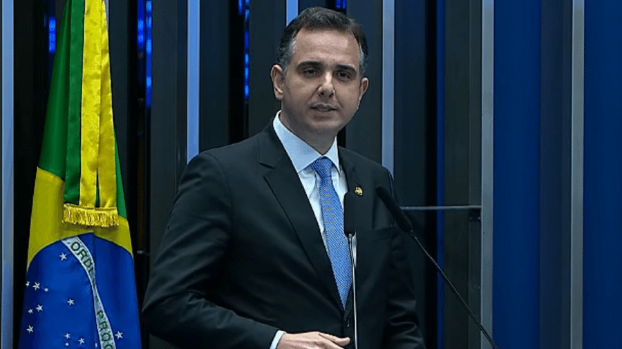 Rodrigo Pacheco inicia discurso - Reprodução/TV Senado