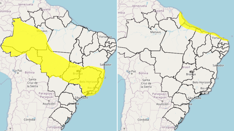 Previsão do tempo indica áreas nas quais a chuva será intensa nos próximos dias Previsão do tempo indica áreas nas quais a chuva será intensa nos próximos dias