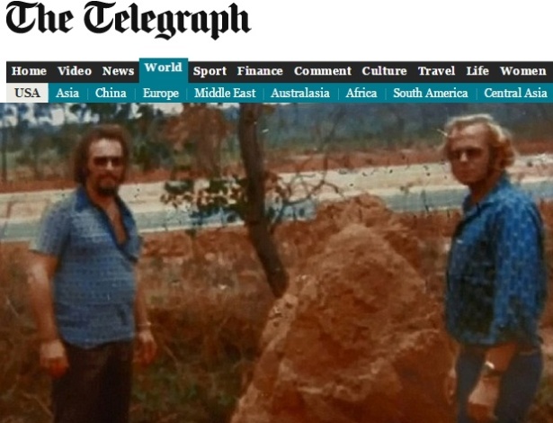Imagem divulgada no documentário do History, reproduzida pelo jornal "Telegraph", mostra dois homens que seriam os irmãos Clarence e John Anglin no Brasil em 1975 - Reprodução/The Telegraph/History Channel
