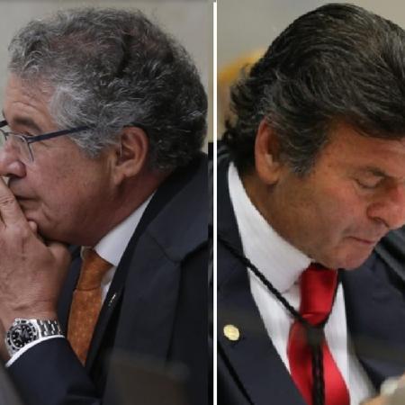 Os ministros Marco Aurélio (esq) e Luiz Fux (dir); caso André do Rap gerou crise no STF -  Fotos: Dida Sampaio/Estadão; 