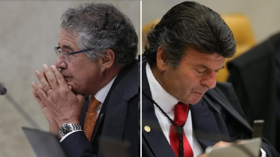 Marco Aurélio e Luiz Fux: dano provocado pelo primeiro foi corrigido por ato ilegal do segundo, que não pode se repetir na Corte -  Fotos: Dida Sampaio/Estadão; 