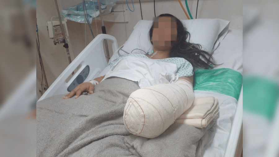 Gleice Kelly Gomes, de 24 anos, se internou em um hospital particular no Rio de Janeiro para dar à luz; causas do amputamento ainda não foram esclarecidas - Arquivo pessoal