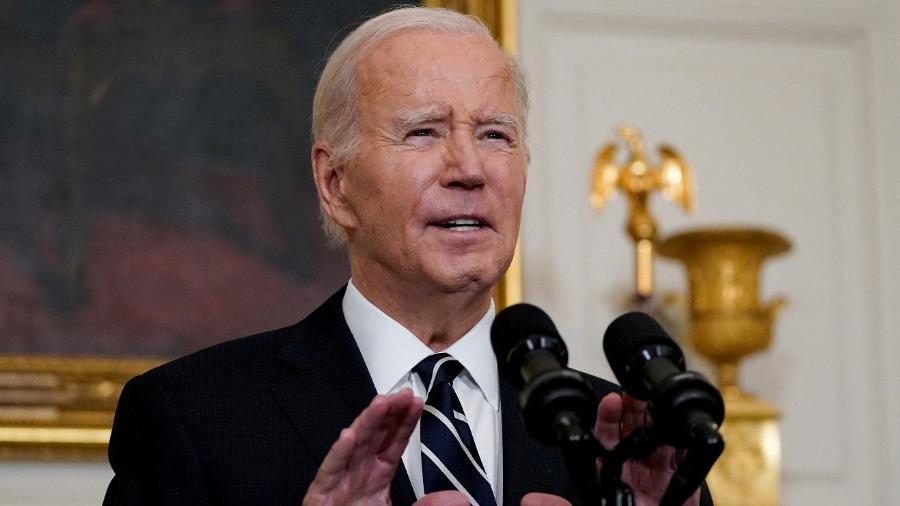 Imagem de arquivo; Joe Biden em pronunciamento na Casa Branca - REUTERS/7.out.2023-Elizabeth Frantz