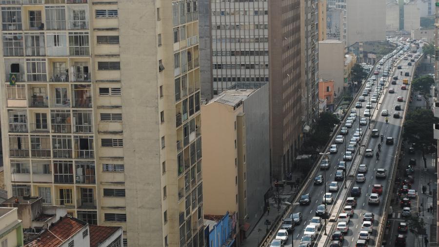 Movimentação do Minhocão aberto para carros - Felipe Rodrigues/Arquivo pessoal