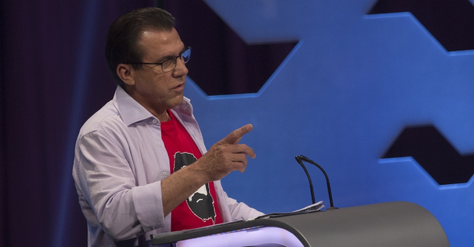 19.set.2018 - Luiz Marinho (PT), participa do debate de candidatos ao governo do estado de São Paulo nas eleições 2018 promovido pelo SBT, na sede da emissora, na zona oeste de São Paulo (SP), nesta quarta-feira