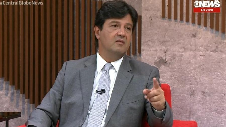 Luiz Henrique Mandetta, ministro da Saúde, em entrevista para a Globo News - Reprodução/Globo News