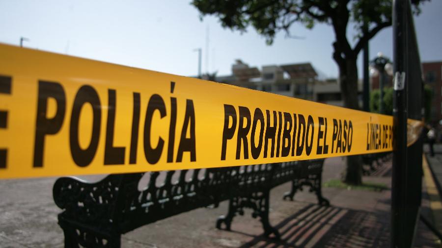 Faixa de proibida a entrada da polícia mexicana - Getty Images
