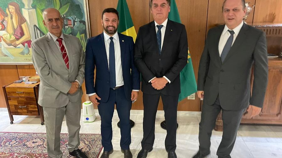 Bolsonaro, Ramos e Barros com o relator da PEC Emergencial na Câmara - Reprodução/twitter Ricardo Barros