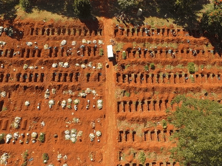 Nas últimas semanas, Brasil tem batido recordes consecutivos em mortes por covid-19 - Getty Images
