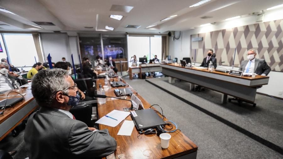 18.10.21 - Vista geral do plenário da CPI da Covid durante sessão no Senado, em Brasília - Gabriela Biló/Estadão Conteúdo