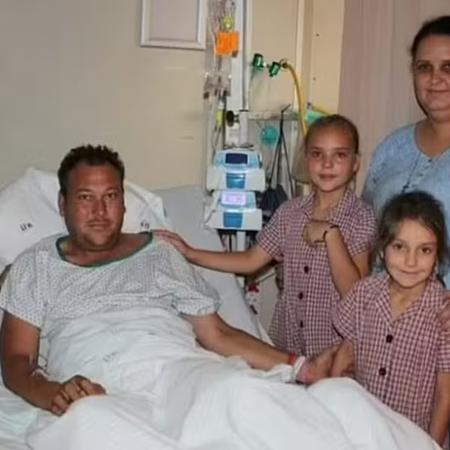 Anthony com a família no hospital