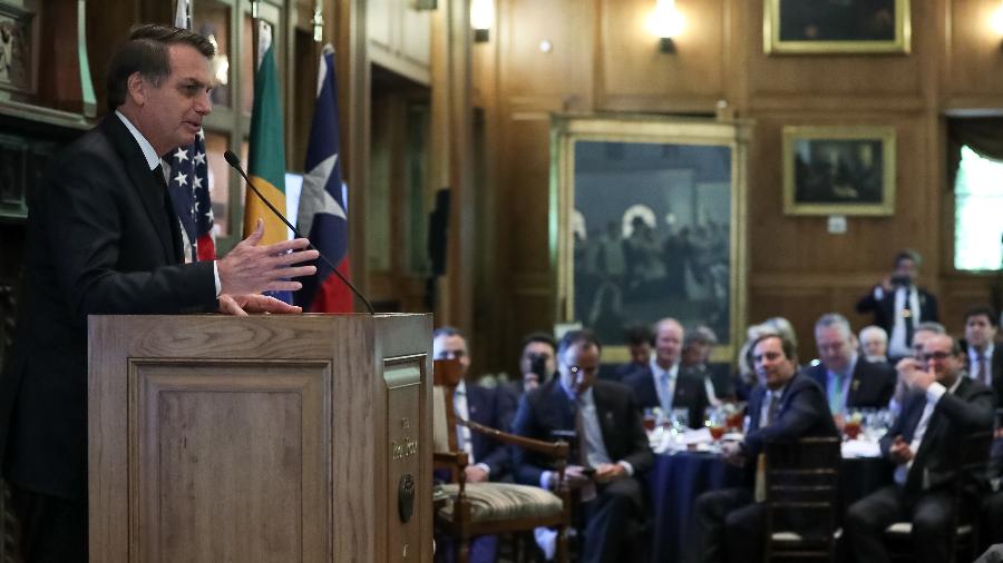Bolsonaro esteve em Dallas durante dois dias e, na quinta, foi homenageado por grupo de empresários - Marcos Corrêa - 16.mai.2019/PR