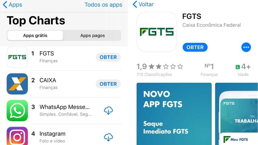Aplicativo do FGTS desbanca WhatsApp e vira o mais baixado do Brasil - Reprodução/App Store