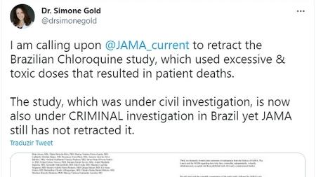 Tuíte Simone Gold 1 - Reprodução - Reprodução