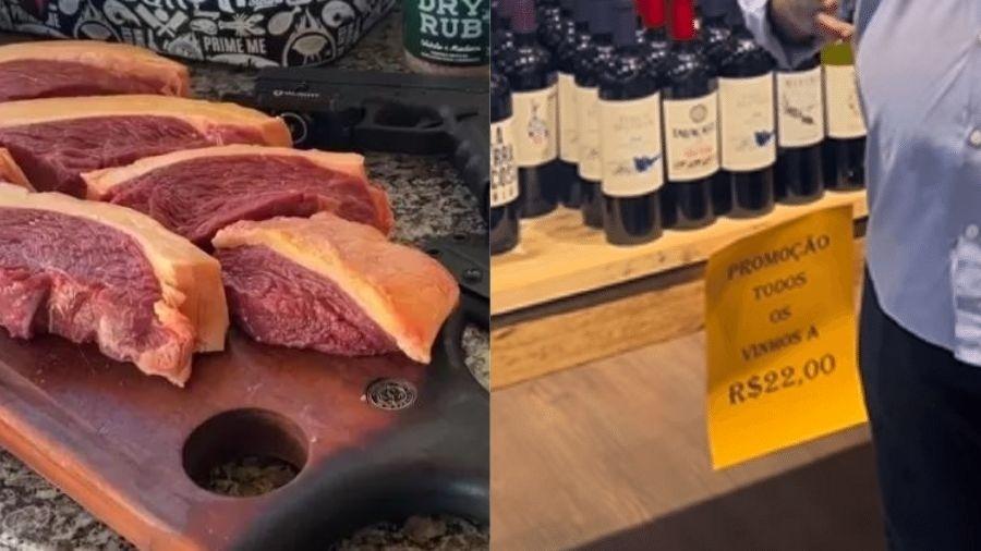 Lojas de carne e vinhos fizeram promoção com viés político - Reprodução