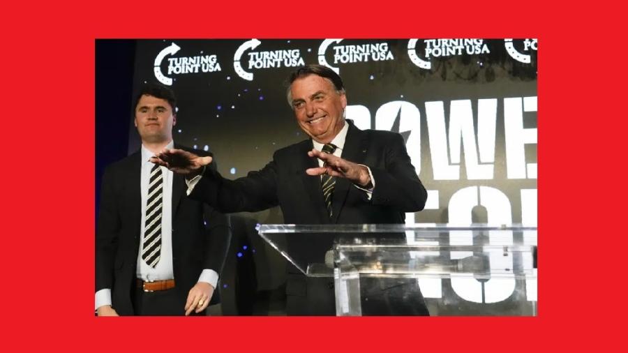 Bolsonaro discursa ao lado do extremista Charlie Kirk em evento de organização investigada por apoiar invasão do Capitólio - Rebecca Blackwell/AP 