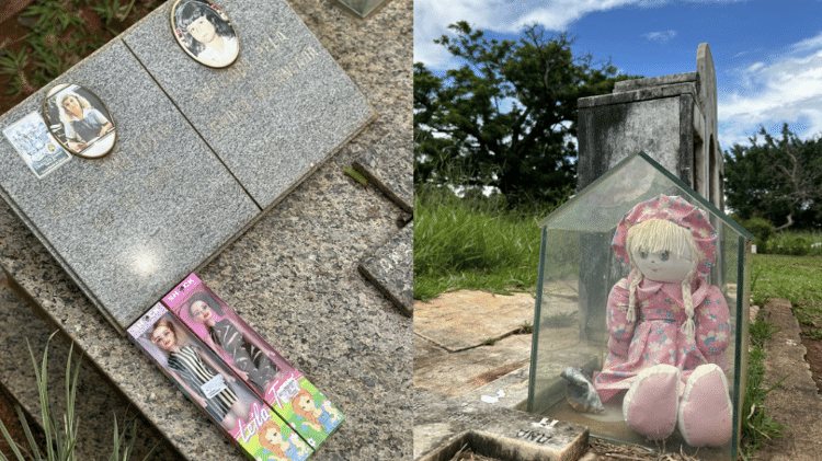 Túmulo de Ana Lídia Braga está sempre decorado com flores, bonecas, balas, ursos de pelúcia e cartas