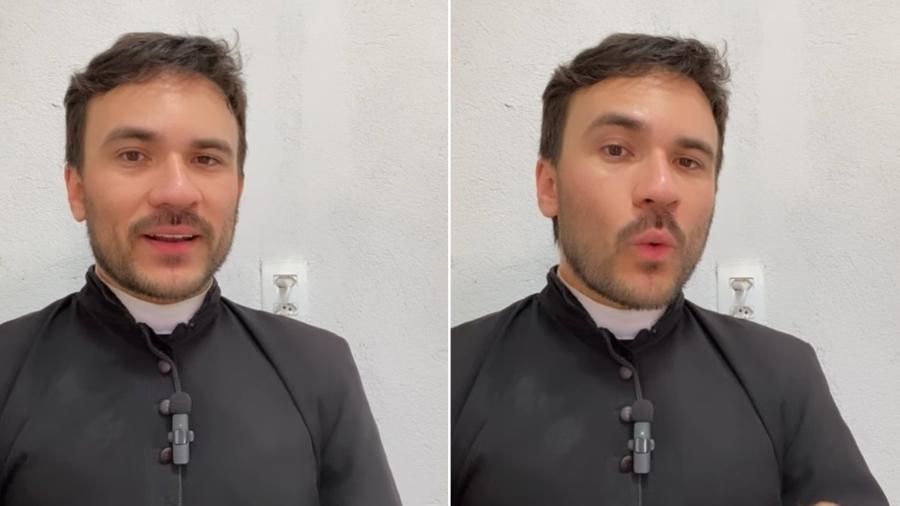 Sacerdote tinha 29 anos e ganhou fama na internet após cair no riso durante uma missa ao vivo, em 2020 - Reprodução/Instagram/@pe.fabriciorodrigues