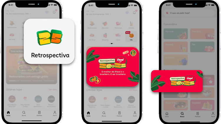 Retrospectiva 2025 do iFood pode ser acessada diretamente na página inicial do aplicativo