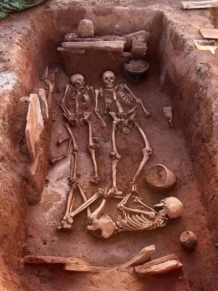 O túmulo da família de guerreiros citas que foi encontrado na Sibéria - Reprodução