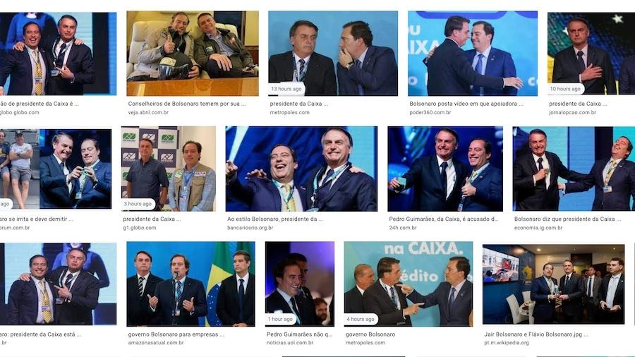 Uma minúscula fração da profusão de imagens de Bolsonaro com Pedro Guimarães disponíveis no Google - Reprodução/Google Imagens