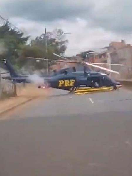 Vídeo mostra 'pouso forçado' de helicóptero da PRF em BH