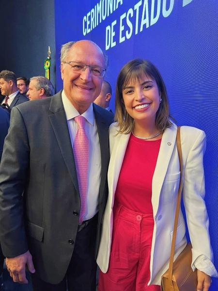 O vice-presidente Geraldo Alckmin (PSB-SP) e a deputada federal Tabata Amaral (PSB)  
