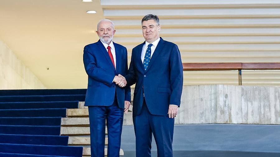 O presidente Lula recebe o presidente da Croácia, Zoran Milanovic, no Palácio Itamaraty