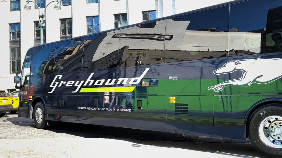 Svetlana Dali pegou um ônibus da empresa Greyhound com destino ao Canadá