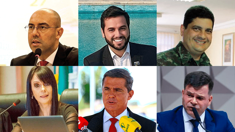 Os denunciados do núcleo 2 da trama golpista: a partir do alto à esq., em sentido horário, Fernando de Sousa Oliveira, Filipe Martins, Marcelo Câmara, Silvinei Vasques, Mário Fernandes e Marília de Alencar Os denunciados do núcleo 2 da trama golpista: a partir do alto à esq., em sentido horário, Fernando de Sousa Oliveira, Filipe Martins, Marcelo Câmara, Silvinei Vasques, Mário Fernandes e Marília de Alencar